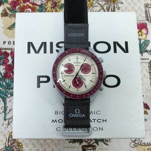 👑POSH NWT Swatch X Omega Bioceramic Moonswatch Mission To Pluto Watch